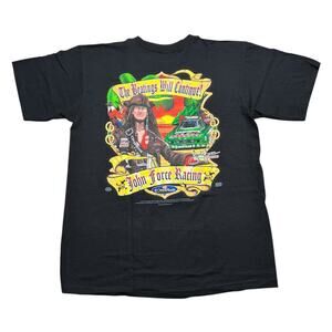 Vintage John Force T-Shirt Medium”The Beating Will Continue” Racing Y2K / Retro